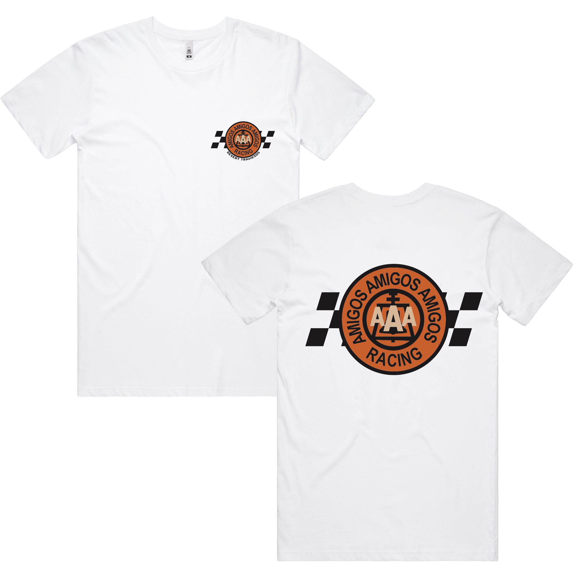 AAA RACING - CHECKERED TEE (WHITE)